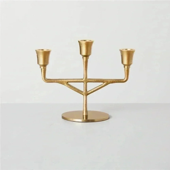 NWT Small 3ct Antiqued Metal Taper
Candelabra Brass Finish - Hearth & Hand - Picture 1 of 6